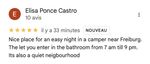 Bel endroit pour une nuit facile en camping-car près de Fribourg. Ils vous laissent accéder à la salle de bain de 7 h à 21 h. C'est aussi un quartier calme.