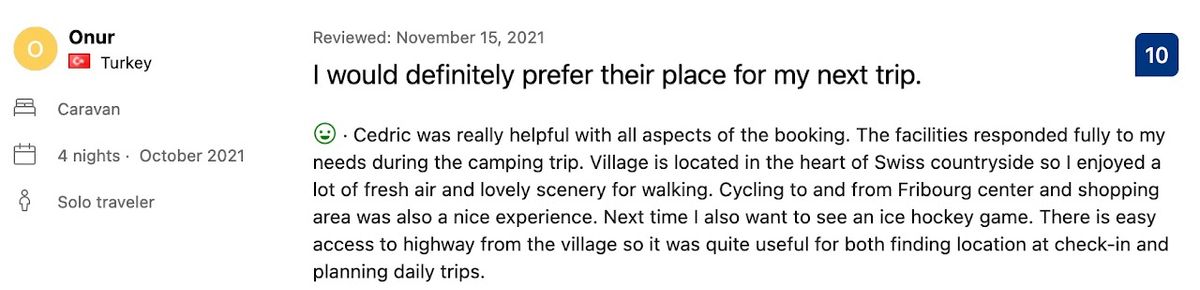 Témoignage client parking